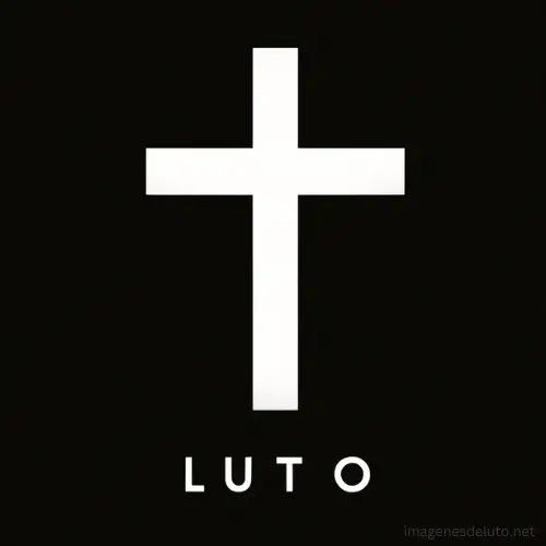 Imagen con fondo negro, una cruz y el texto "Luto".